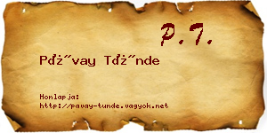 Pávay Tünde névjegykártya